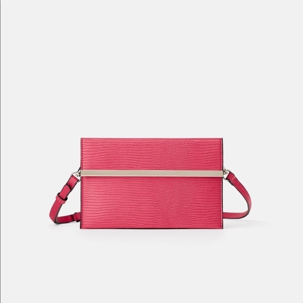ZARA Animal Embossed Two Compartment Crossbody Bag